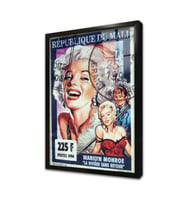 Siyah Beyaz Marilyn Monroe Çerçeveli Cam Tablo