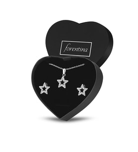Forentina Yıldız Kolye Küpe Takı Seti Hediye Set PS2702
