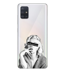 Samsung Galaxy A51 Uyumlu Marilyn Monroe Desenli Şeffaf Telefon Kılıfı