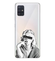 Samsung Galaxy A51 Uyumlu Marilyn Monroe Desenli Şeffaf Telefon Kılıfı