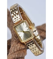 Altın Renk Full Gold Kordon Vintage Minimal Kasa Kol Saati