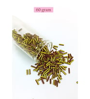 Uzun Boru Kesme Boncuk Çap 2mm Uzunluk 10 mm - 60 Gram - Koyu Kırmızı Sarı - BNC297