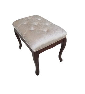 Benc 13741 Puf Kapitone Avangart Babyface Kumaş Krem Kayın RETRO ayak El Yapım