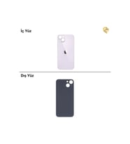 iPhone 14 Mor Renk Arka Kapak Arka Cam Batarya Kapağı Lazer Kesim Kapak Pil Kapağı
