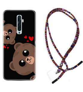Oppo Reno 2Z 4 Lite 4 Pro 5 6 7 A31 Kılıf Boyun Asklı Rasta Silikon Love Animals 1780