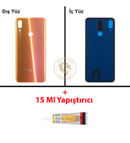 Xiaomi Redmi Note 7 Alacakaranlık Altını Arka Pil Kapağı Batarya Kapağı + B-7000 Yapıştırıcı