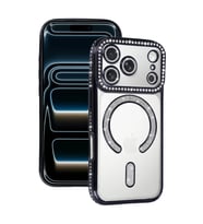 Apple İphone 17 Pro Joke Simli Magneticsafe Kılıf - Siyah