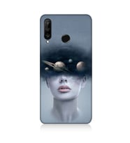 Huawei P30 Lite Uyumlu Kadın Ve Evren Desenli Silikon Kılıf