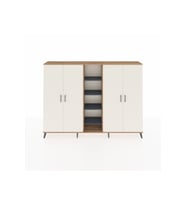 Arges Dolap 12 Raflı 4 Kapaklı 220x30x163 Çam-Aytaşı/Antrasit