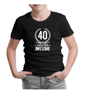 Awesome 40 Years Siyah Çocuk Tshirt