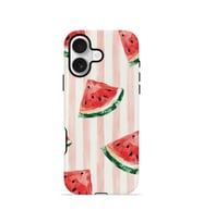 iPhone 16 Vorian Çift Katmanlı MagSafe Kılıf Watermelon Blush Stripe