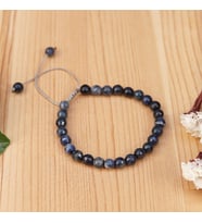 Dumortierite Doğal Taş Örgü Bileklik  - 4mm