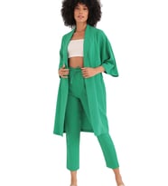 Rahat Kesim Kimono Üst-Yeşil