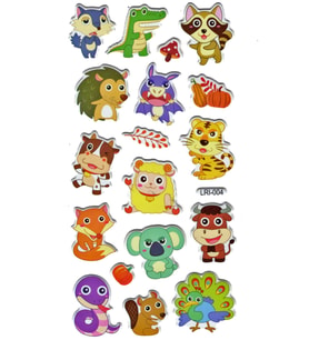 Sticker Kabartmalı Stiker Defter Planlayıcı Etiket (Lrı004)-17x9 cm- Şirin Hayvanlar