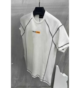 Unisex Dikişli Baskılı Oversize T-Shirt - Beyaz