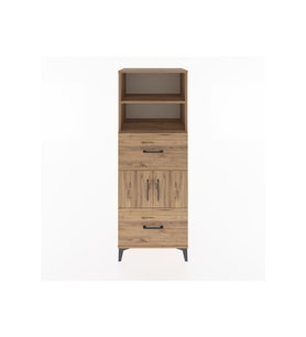 Hyperion Dolap 3 Raflı 2 Çekmeceli 2 Kapaklı 60x44x163 Çam-Çam
