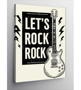 Kanvas Tablo Let’s Rock Gitar Posteri