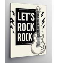 Kanvas Tablo Let’s Rock Gitar Posteri