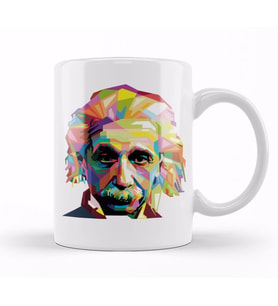 Geometric Celebrity Albert Einstein Kupa Bardak Porselen