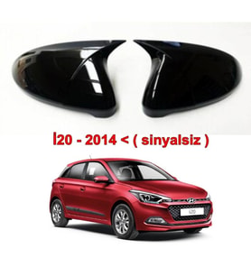 Hyundai İ20 Uyumlu 2014-2018 Sinyalsiz Batman Yarasa Ayna Kapağı (Parlak Siyah)