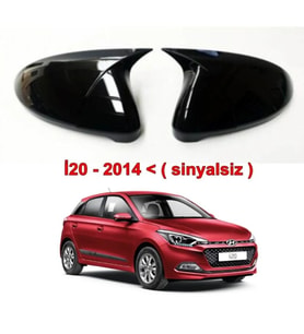 Hyundai İ20 Uyumlu 2014-2018 Sinyalsiz Batman Yarasa Ayna Kapağı (Parlak Siyah)