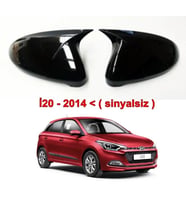 Hyundai İ20 Uyumlu 2014-2018 Sinyalsiz Batman Yarasa Ayna Kapağı (Parlak Siyah)