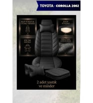 corolla 2002 Koltuk ve Kılıf uyumlu Siyah Yastık Lüks Minder 2 Minder 2 Yastık