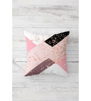 Dekoratif Geometrik Çift Tarafı Baskılı Gizli Fermuarlı Yastık Kılıfı Kırlent Koltuk Yastık Kılıfı (Pembe)