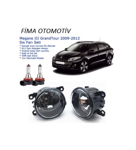 8200074008-camlı Sağ+sol Renault Megane Iıı Sw 2012 Sis Farı Set Oem: 8200074008 Uyumlu