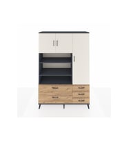 Hyperion Dolap 9 Raflı 5 Çekmeceli 3 Kapaklı 132x44x195 Antrasit-Aytaşı/Çam