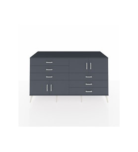 Kronos Konsol 2 Raflı 6 Çekmeceli 4 Kapaklı 176x59x99 Antrasit-Antrasit