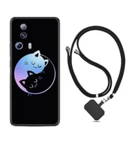 Xiaomi Mi 13 Lite Kılıf Silikon Boyun Askılı İpli Desenli Silikon Love Cats 1604