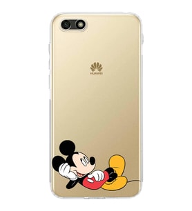 Huawei Y5 2018  Kamera korumalı Kapak Mickey Mouse Tasarımlı  Şeffaf Kılıf