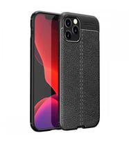 Apple iPhone 12 Pro 6.1'' Deri Görünümlü Silikon Siyah