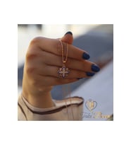 Safir Taşlı Küçük Haç Kolye, Kudüs Haçı Kolye, Jerusalem Gümüş Kolye, Hristiyan Kolyesi (Gümüş)