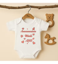 Pia Baby B50 %100 Pamuk Anneannesinin Minik Aşkı Yazılı Tasarlanabilir Bebek Body (Ekru)