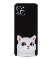 Reeder S23 Max Pro Kılıf Resimli Desenli Silikon Platinium Series White Cat 1835