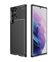 Galaxy S22 Ultra Kılıf Zore Negro Karbon Tasarım Silikon Kılıf (Siyah)