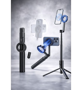MagSafe Uyumlu Mıknatıslı Selfie Çubuğu Tripod 1365mm Bluetooth Kumandalı
