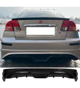 Honda Civic Vtec 2 Custom Arka Ek Plastik Siyah Difüzör 2004 2005 2006 Arka-difizör-bodykit-ek