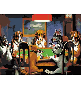 Dog Poker Sayılarla Boyama Seti 40x50 cm (Tuvale Gerili)