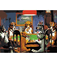 Dog Poker Sayılarla Boyama Seti 40x50 cm (Tuvale Gerili)