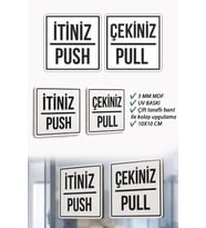 İtiniz / Çekiniz Kapı Yönlendirme Tabelası – Push Pull Yazılı Beyaz MDF Kapı Levhası