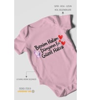 Benim halam dünyanın en güzel halası Kısa Kollu Bebek Body %100 Pamuk