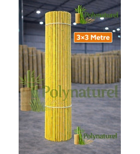 Doğal Kamış Bambu Çit 300x300 cm Bahçe Balkon Teras Gizlilik Perdesi Gölgelik Kamış Hasır Çit