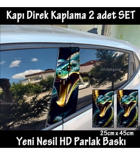 yılan kobra folyo - 2kapı için 2adet sticker kaplama - tuning modifiye