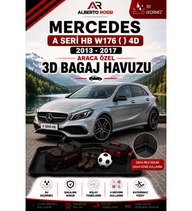 Mercedes A Seri HB W176 ( ) 4D 2013 - 2017 Araca Özel 3D Bagaj Havuzu