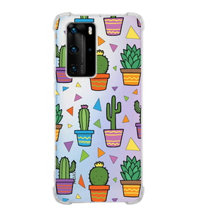 PrintiFy Huawei P40 Pro Uyumlu Water Color 4 Baskılı Şeffaf Köşe Korumalı Antişok Kılıf