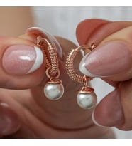 Gümüş Rose İnci Kadın Küpe