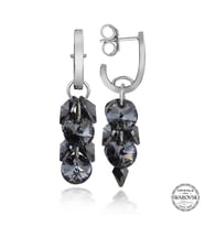 Swarovski Crystal Taşlı Gümüş Salkım Sallantılı Çivili Kadın Küpe